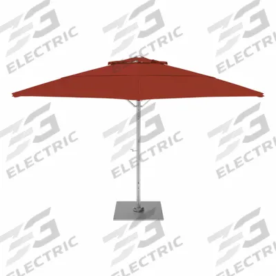 CALIFORNIA UMBRELLA Outdoor Umbrella: Terra Cotta, Aluminum/Steel, Hand Crank - Round Umbrellas