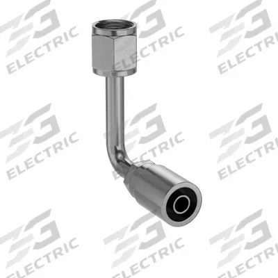 Parker Hydraulic Crimp Fitting: Steel x Steel, 90° Long Elbow, -6 For Hose Dash Size - Parker Crimp Hydraulic Hose Fittings with JIC Connection