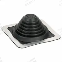8"H-W Plastic Roof Vent Pipe Flashing: For Pitched Roof, Square Base, For 1 Pipes, 4 in Max Pipe (MPN 14052). Key specifications — Top Opening: Closed; Material - Collar: EPDM; Brand: OATEY.