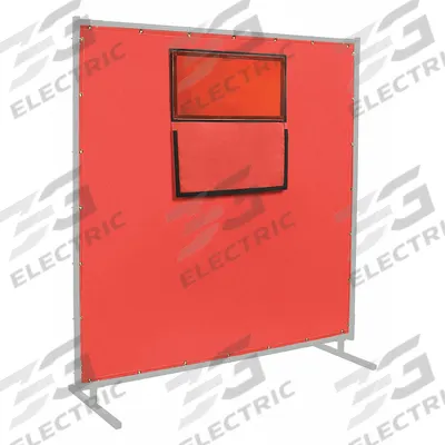 STEINER Welding Curtain with Window: Silicone-Coated Fiberglass, 6 ft Ht, 6 ft Wd - Heavy-Duty Welding Curtains with Window