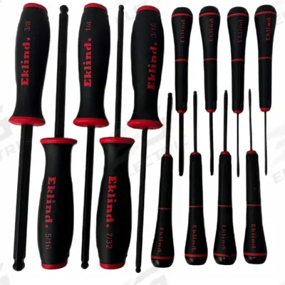 EKLIND Screwdriver Set: 11-20 Pieces, 13 Pieces, Ball Hex Tip, Pouch - General Purpose Screwdriver Sets