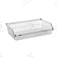 METRO Wire Shelving, Basket Shelf: 48 in x 24 in x 9 in, Steel, Chrome, Silver (MPN BSK2448NC). Key specifications — attr37510: Chrome; attr5274: Steel; attr37511: Silver; attr37505: METRO.