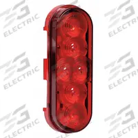 MAXXIMA Stop/Turn/Tail Light: LED, Stop Light, Red, Oval, 2 3/16 in Overall Ht, 6 3/8 in Overall Wd (MPN M63346R-KIT). Key specifications — Standards: SAE J2261; Electrical Connection: PL-3 Connector; Brand: MAXXIMA; Installation Type: Permanent; Lens Color: Red; Mount Type: Grommet; Lighting Technology: LED; Light Type: Stop Light.