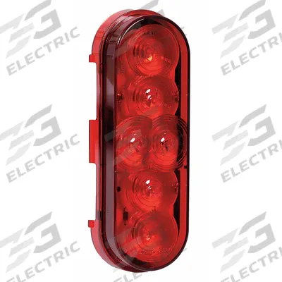 MAXXIMA Stop/Turn/Tail Light: LED, Stop Light, Red, Oval, 2 3/16 in Overall Ht - Stop Lights