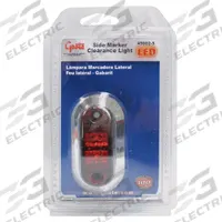 GROTE Side Marker Clearance Lamp: Clearance Light, LED, Oval, Surface Mount, Red, Screw (MPN 45002-5). Key specifications — Lens Color: Red; Brand: GROTE; Electrical Connection: Blunt Cut Wires; Lighting Technology: LED; Mount Type: Screw; SAE Lens Code: P2.