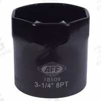 AMERICAN FORGE & FOUNDRY Automotive Socket: 3/4 in Drive Size, 3 1/4 in Socket Size, 8-Point, Std (MPN 18509). Key specifications — attr1204270: Powder Coated; attr1204275: AMERICAN FORGE & FOUNDRY; attr1204284: Standard; attr1204287: Not Tether Capable.