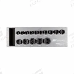 INGERSOLL RAND Impact Socket Set: Small Set (0-50 pieces) Set Size, 15 Pieces, (15) 6-Point (MPN DXSK2M15). Key specifications — attr1204251: INGERSOLL RAND; attr1215454: 12 mm to 33 mm.