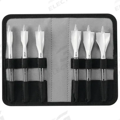 BOSCH Spade Blade Drill Bit Set: Bright (Uncoated), 6 Drill Bits - Spade Drill Bit Sets