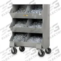 LITTLE GIANT Mobile Bin Cart: 32 in x 20 in x 45 1/2 in, Caster, 6 Compartments, Gray (MPN MS2-1532-6PH). Key specifications — Color: Gray; Brand: LITTLE GIANT.