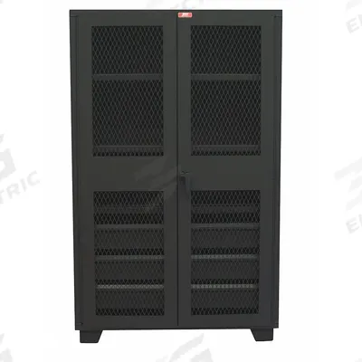 JAMCO Storage Cabinet: 48 in x 24 in x 78 in, 2 Adj Shelves, Swing Handle & Padlock Hasp - Industrial Ventilated Shelf Cabinets with Drawers