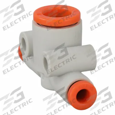 SMC Push-Fit Tee Fitting: 1/8 in OD x 1/8 in OD x 1/4 in OD Size, Polybutylene Terephthalate - Polybutylene & Brass Tube Fittings
