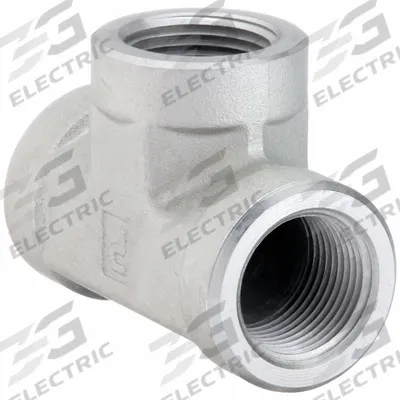 PARKER Metal Pipe Tee: 1 1/4 in x 1 1/4 in x 1 1/4 in, 1,500 psi, Steel - Threaded High-Pressure Pipe Fittings
