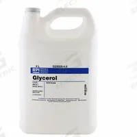 RPI Glycerol, ACS Grade: 4 L Volume, ACS, Liquid, Plastic (MPN G22025-4.0). Key specifications — Form: Liquid; Special Information: Used in casting gradient gels, as a protein stabilizer and storage buffer component.; Brand: RPI; Chemical Grade: ACS; Container Material: Plastic.