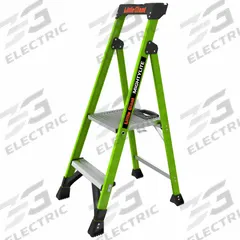 LITTLE GIANT Platform Stepladder: 4 ft Ladder Size, Fiberglass, 300 lb Load Capacity, 14 lb Wt (MPN 15394-001). Key specifications — Brand: LITTLE GIANT; Included Features: Plastic Top with Storage.