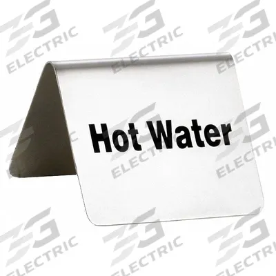 TABLECRAFT PRODUCTS Hot Water Sign: Silver, Stainless Steel - Buffet Signs