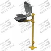 BRADLEY Plumbed Eyewash: Std, Floor Mnt, Eyes and Face Coverage, Covered, Stainless Steel Bowl (MPN S19214DCFW). Key specifications — Activation: Push Plate; Brand: BRADLEY.