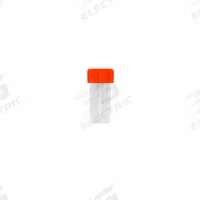 APPROVED VENDOR 5.0 mL Transport Vials with Caps: Transport, Polypropylene, 5 mL, Orange, Natural (MPN 2403005E60E1). Key specifications — Neck Size: 17 mm; Self-Standing: Self-Standing; Closure Color: Orange; Brand: APPROVED VENDOR; Vial Type: Transport; Body Color: Natural; Includes Closure: Yes; Bottom Shape: Round.
