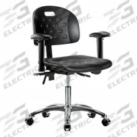 Ergonomic Chair: Polyurethane, Arms Included, Ht Range 17 3/4 in to 23 in, 18 in Seat Wd, Adj, Black (MPN BR-HPDHCH-CR-T0-A1-CC-BLK). Key specifications — Foot Support: No; Back Tilt Backward: 13.5°; Back Tilt Forward: 10.5°; Base Material: Aluminum; Brand: APPROVED VENDOR; Product Type: Ergonomic Chair; ESD-Safe: Not ESD Safe.