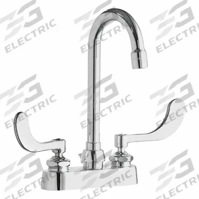 CHICAGO FAUCETS Gooseneck Kitchen/Bathroom Faucet: 894, Cast Brass, Centerset, Deck - Centerset Kitchen Faucets