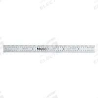 MITUTOYO Flexible Rule: 182-205, 6 in / 150 mm, 0.02 in Thick, 0.5 mm/1/64 in, Chrome, Black, Flex. Key specifications — attr939978: 1/64 in; attr934745: MITUTOYO; attr944504: Inside Read; attr944509: Chrome; attr939993: Decimal; attr986193: Etched.