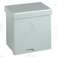 WIEGMANN Enclosure: Steel, 10 in x 10 in x 6 in, 3R, Solid Cover, Screw On, Galvanized (MPN RSC101006GNK). Key specifications — Brand: WIEGMANN; Closure Method: Padlock Hasp; Knockouts: Not Included.