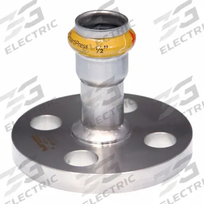 APOLLO Crimp Adapter Fitting: 3/4 in Pipe x 3/4 in Pipe Size, Press-fit x Flange - Gas Stainless Steel Press Pipe Flanges