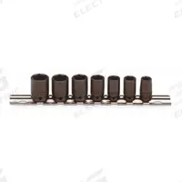 PROTO Impact Socket Set: 1/4 in Drive Size, 10 mm/11 mm/12 mm/13 mm/7 mm/8 mm/9 mm Socket Size (MPN J69202). Key specifications — attr1204251: PROTO; attr1215453: 1/4 in; attr1215454: 7 mm to 13 mm.