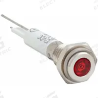 APPROVED VENDOR Flush Panel Light: 6 mm Panel Mounting Hole Dia, LED, Red, Flush Head, H06 (MPN 24M032). Key specifications — Brand: APPROVED VENDOR; Electrical Connection: Lead for Soldering.