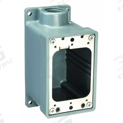 HUBBELL WIRING DEVICE-KELLEMS Electrical Box: Thermoplastic, Rectangular, 1 Gangs - PVC & Non-Metallic Weatherproof Electrical Boxes