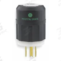 LEVITON Straight Blade Plug: Hospital Grade, 5-15P, 125V AC, 15 A, 2 Pole, 3 Blade, Black/White (MPN 8215-C)