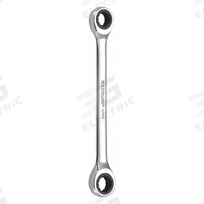WESTWARD Box End Wrench: Alloy Steel, Chrome, 10 mm_11 mm Head Size, 5 7/8 in Overall Lg - Metric, Double End, 12-Point, Ratcheting Box End Wrenches
