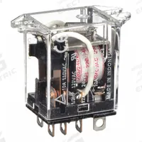 OMRON Flange Mount Relay: Surface (Top Flange) Mounted, 10 A Current Rating, 220/240V AC, DPDT (MPN LY2F-AC220/240). Key specifications — Brand: OMRON; Base Type: Square; Mounting Style: Top Flange; Electrical Connection: Plug-In Terminal; Manufacturer Part Number: LY2F-AC220/240; Operating Current: 10 A at 110V AC (Resistive Load); Series: LY Series.