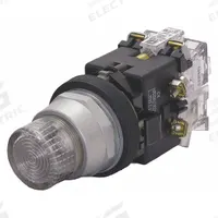 EATON Illuminated Push Button: Illuminated, Extended Profile, Metallic, 30 mm, 1NO (MPN HT8GBCAF3). Key specifications — Brand: EATON; Action: Momentary; Series: HT800; Push Button Material Type: Metallic.