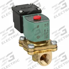 REDHAT Solenoid Valve: 2-Way, Normally Closed, 1/2 in Pipe Size, 110V AC/120V AC, Watertight (MPN JSF8210G002). Key specifications — Pipe Size: 1/2 in; Voltage: 110V AC; Brand: REDHAT; Coil Enclosure: Watertight.