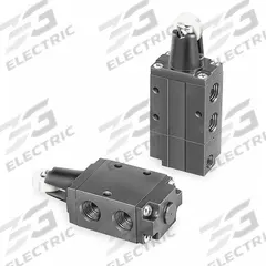 PARKER Manual Air Control Valve: DirectAir 4, Three-Way / Two-Position, Roller, 1/4 in Female NPT (MPN 524A11000). Key specifications — attr1084737: Aluminum; attr1084764: Manual Air Control Valve; attr1084778: Spool; attr1084767: DirectAir 4; attr1084731: 524A11000; attr1084739: PARKER; attr1084765: Spring Return; attr1084768: DirectAir 4.