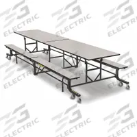 PALMER HAMILTON Cafeteria Bench Table: White Nebula, Bench Seat, 29 in Overall Ht, 55 in Overall Lg (MPN 19F18293012WNB). Key specifications — Tabletop Structural Material: Industrial Grade High Pressure Laminate with Particleboard Core; Tabletop Surface Material: Laminate.