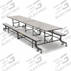 PALMER HAMILTON Cafeteria Bench Table: White Nebula, Bench Seat, 29 in Overall Ht, 55 in Overall Lg (MPN 19F18293012WNB). Key specifications — Tabletop Structural Material: Industrial Grade High Pressure Laminate with Particleboard Core; Tabletop Surface Material: Laminate.