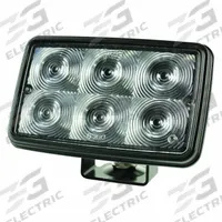 GROTE Vehicle Work Light: Rectangular, Spot, LED, Bracket, Blunt Cut Wires, Universal, Surface Mount (MPN 63601). Key specifications — Housing Color: Black; Brand: GROTE; Electrical Connection: Blunt Cut Wires; Installation Type: Removable.