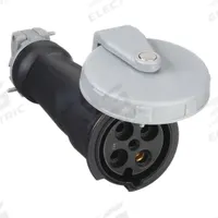HUBBELL Pin and Sleeve Connector: Black, 600V AC, Three Phase, 100 A, 3 Pole, 4 Wire, IEC Grounding (MPN HBL4100C5W). Key specifications — Brand: HUBBELL.