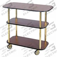 GENEVA Service Cart: Wood, Mahogany, 35 1/4 in Overall Ht, 16 in Overall Dp, 42 3/8 in Overall Lg (MPN 36100-11). Key specifications — Material: Wood; Product Type: Service Cart; NSF Certified: No; Brand: GENEVA; Color: Mahogany; Folding: No.