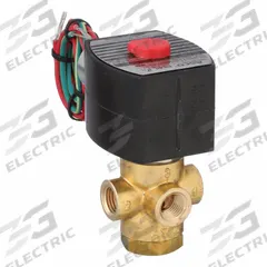 REDHAT Solenoid Valve: 3-Way, Normally Closed, 1/4 in Pipe Size, 110V AC/120V AC, Quick Exhaust (MPN EF8320G184). Key specifications — Pipe Size: 1/4 in; Voltage: 110V AC; Brand: REDHAT; Coil Enclosure: Watertight.
