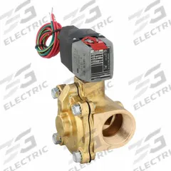 REDHAT Solenoid Valve: 2-Way, Normally Closed, 1 1/4 in Pipe Size, 24 to 120V AC/DC, Watertight (MPN 8210P008LF 24-120). Key specifications — Pipe Size: 1-1/4 in; Voltage: 24 to 120V AC/DC; Brand: REDHAT; Coil Enclosure: Watertight.