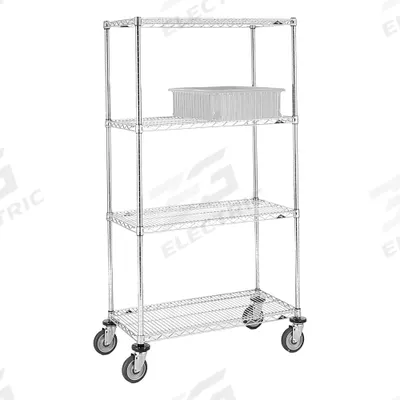 METRO Wire Shelving Unit: 60 in x 24 in x 67 7/8 in, Dry, Split Sleeve, 4 Shelves - Mobile Wire Shelving for Dry Use