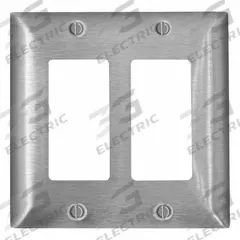 LEVITON Wall Plate: Toggle, 2 Gang, Midsize Size (MPN SLJ62-C). Key specifications — Brand: LEVITON; Material: Stainless Steel.