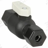 PARKER Manual Two-Way Ball Valve: 1/4 in, Polypropylene, Straight, Sweat x Sweat, One-Piece, Lever (MPN FTPPB4VUC4). Key specifications — Brand: PARKER; Handle: Lever.