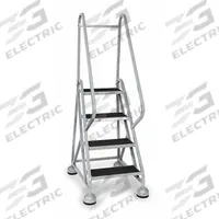 COTTERMAN Rolling Ladder: 3 ft Platform Ht, Partially Assembled, Steel, Wt-Actuated Auto-Lock (MPN ST-401 A2 C1 P5). Key specifications — Includes Handrails: Handrails Included; Material: Steel; Brand: COTTERMAN; Color: Gray.