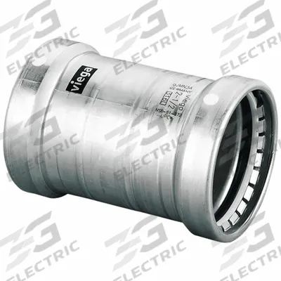 VIEGA MEGAPRESS Crimp Coupling Fitting: 2 1/2 in Pipe x 2 1/2 in Pipe Size - Stainless Steel Press Fittings