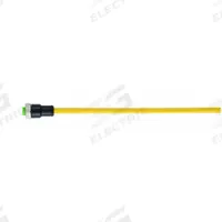 Cordset: 7/8" Female Straight x Bare Wire, 5 Pins, Yellow, PVC, 1.5 m Cable Lg, 9 A Max Current (A) (MPN 7700-A5021-UBD0150). Key specifications — Cable Jacket Color: Yellow; Cable Jacket Material: PVC; IP Rating: IP68; Wire Size: 16 AWG; Brand: MURRELEKTRONIK.
