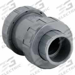 HAYWARD Check Valve: Ball, Inline Valve Body, PVC, 2 in Pipe Size, True Union Socket/NPT, Std, FKM (MPN TC10200ST). Key specifications — Ball Material: PVC; Brand: HAYWARD.