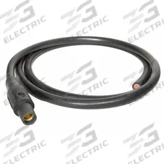 SOUTHWIRE Cam Lock Power Cable: 10 ft Cord Lg, 600V AC, CL40FBK, CL40MBK, 4/0 AWG Wire Size, 1 Wires (MPN 61410SCBK). Key specifications — Connector End Connection Type: CL40FBK; Plug End Connection Type: CL40MBK; Voltage Rating: 600V AC; Wire Size: 4/0 AWG; Brand: SOUTHWIRE.